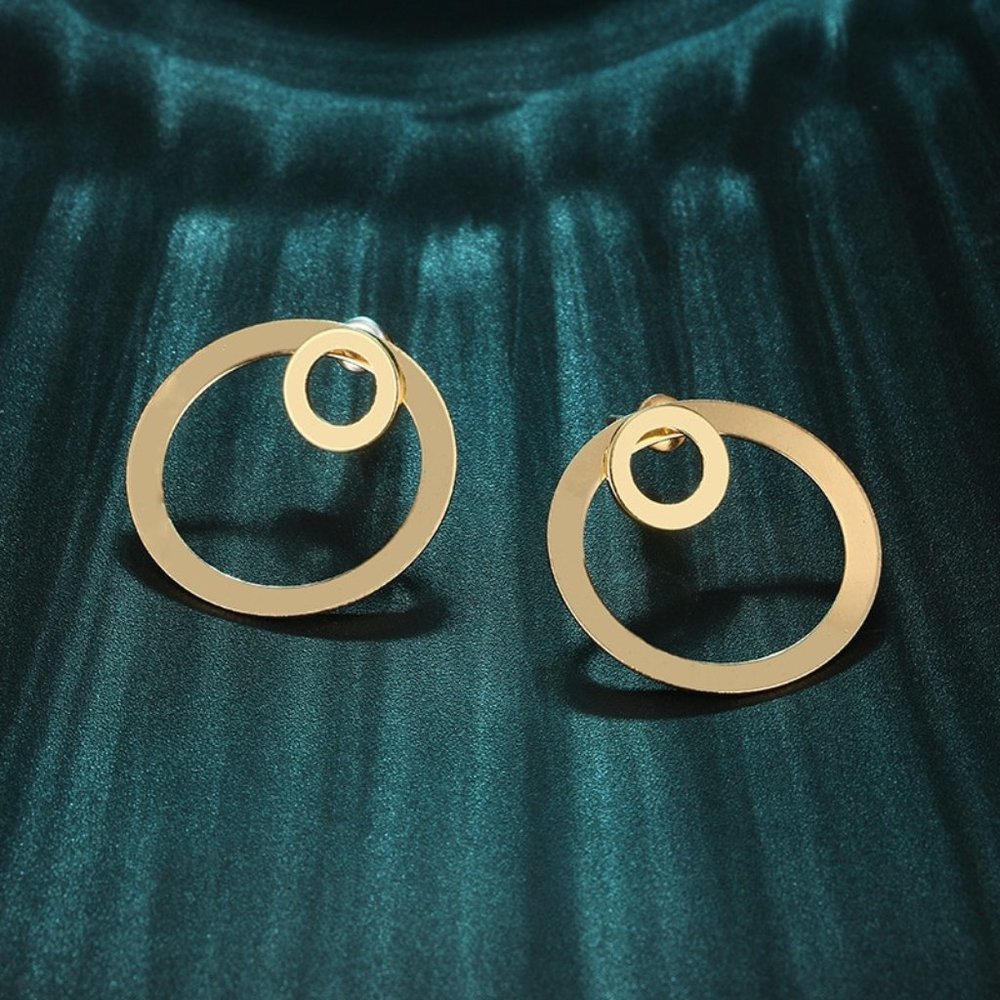 Earrings Women Circle Minimalist Bohemian Hoop Drop Cute Trendy Jewelry - Picture 3 of 7